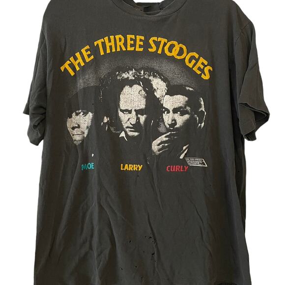 Vintage 80s The Three Stooges Moe Larry Curly Single Stitch Changes Shirt Large - Picture 1 of 5